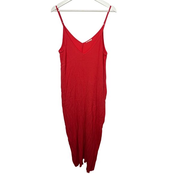 Lovestitch Red Maxi Dress M L Sleeveless Spaghetti Strap Long Summer Boho - Picture 1 of 12